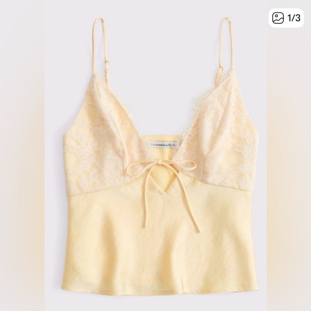 Abercrombie & Fitch Bella tie-front cami yellow